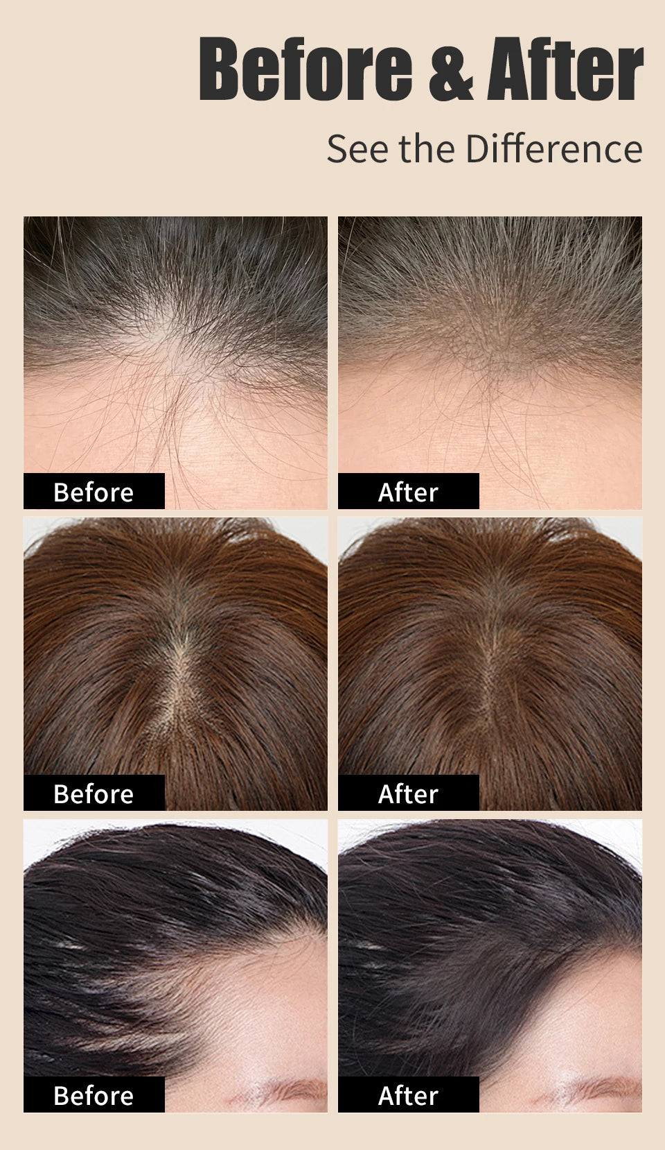 SEVICH Hairline Shadow Powder With Brush Water Sweat Resistant Hair Loss Concealer Bald Spot Concealing Hair Powder Women Men