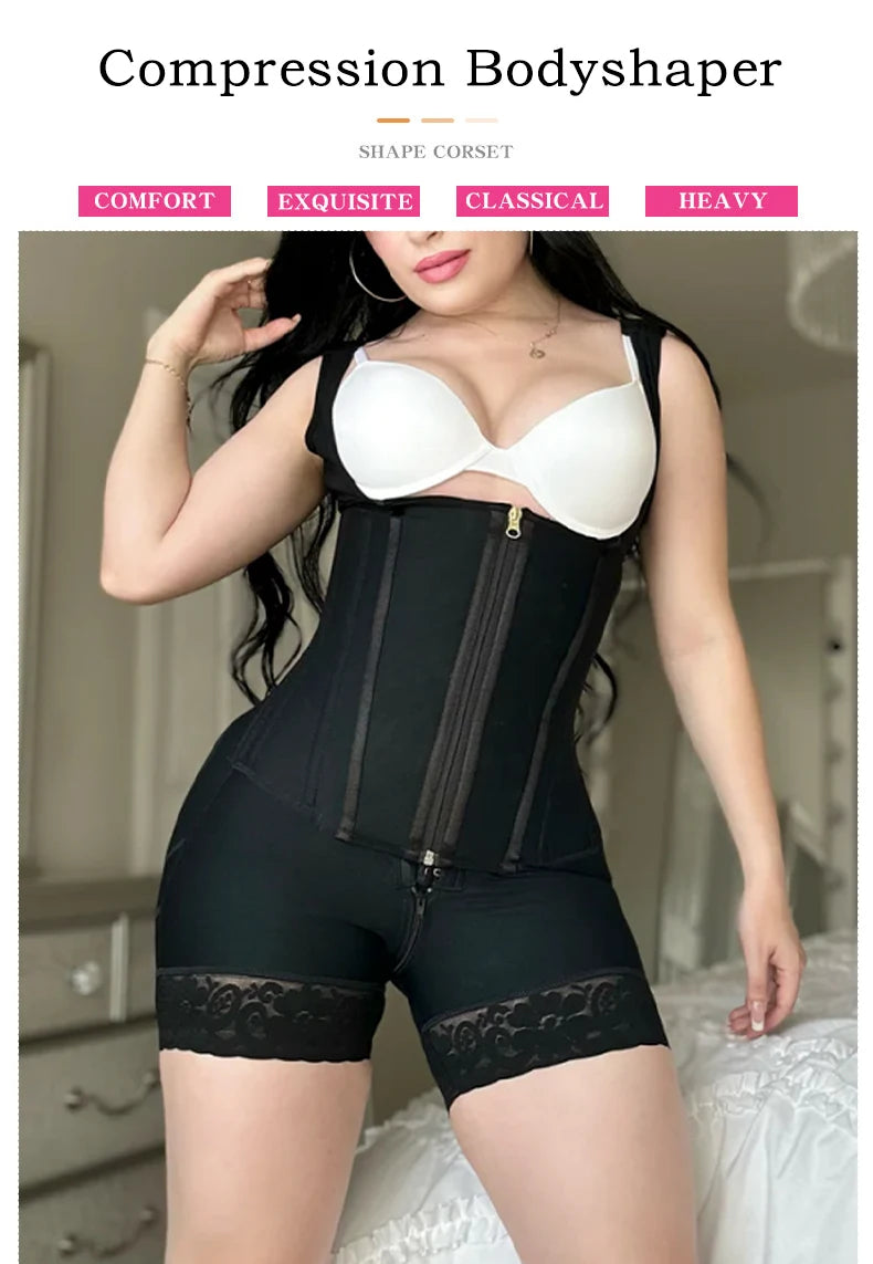 Women High Compression Girdle Shaper Postpartum Belly flat Sheath Waist Trainer Colombia Abdomen Control Shapewear
