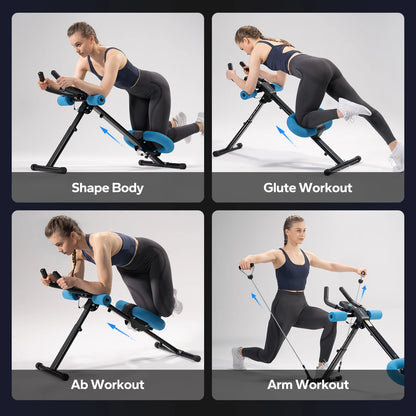 MERACH Ab Machine Adjustable Trainer Workout Foldable Knee Protection Abdominal Exercise Machine Core Ab Exercise System Trainer