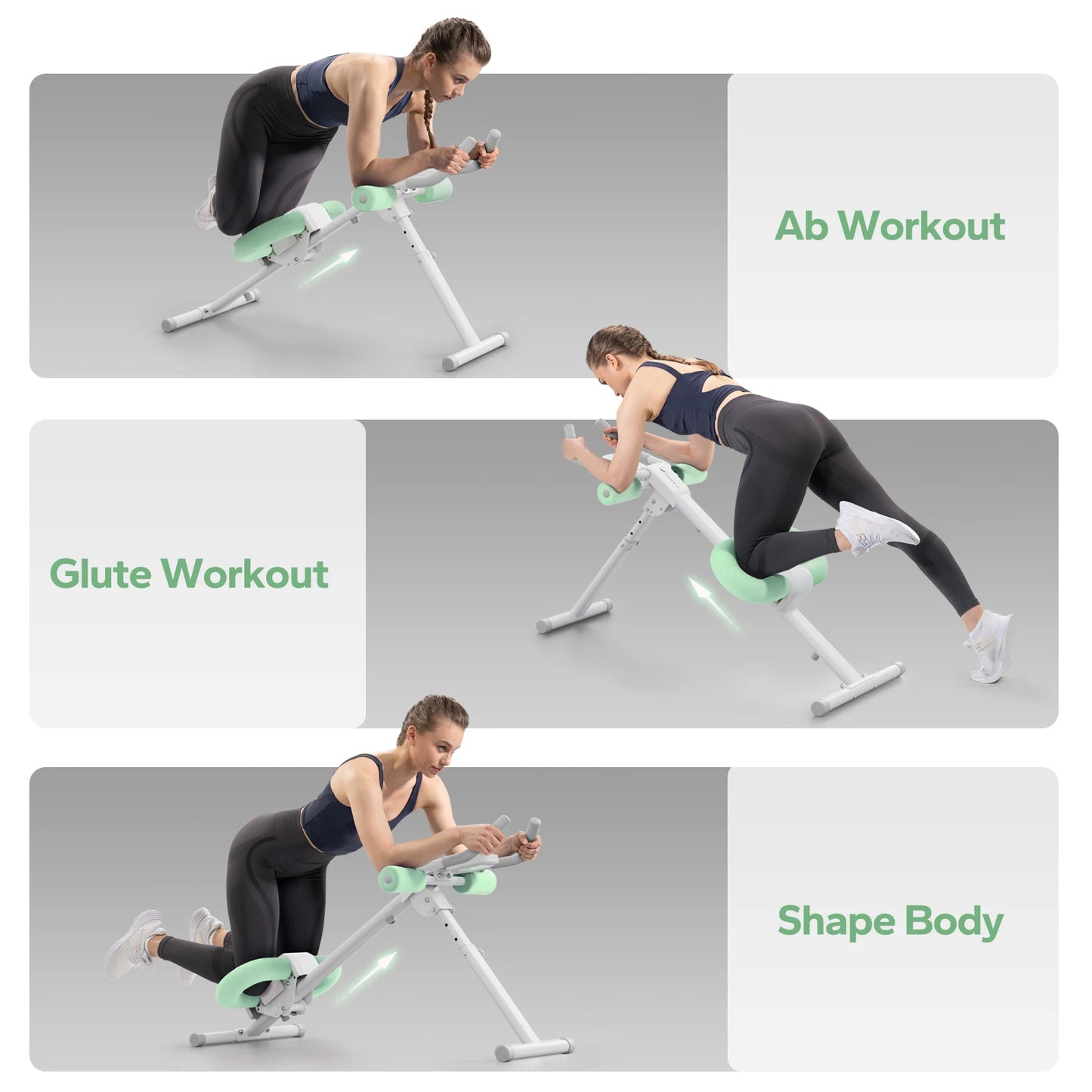 MERACH Ab Machine Adjustable Trainer Workout Foldable Knee Protection Abdominal Exercise Machine Core Ab Exercise System Trainer