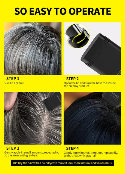 Hair Color Stick For Men & Women Quickly Covers Gray White Hair Concealer Waterproof Hairline Instant Covering Hair Dye Stick