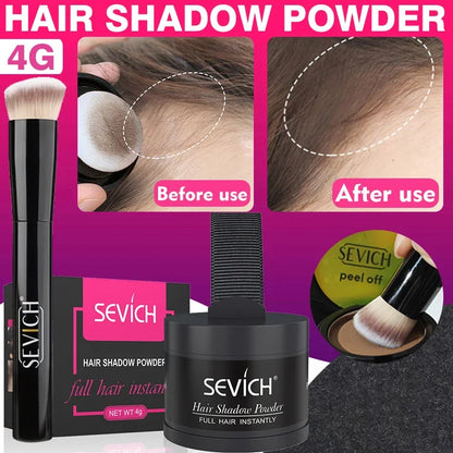 SEVICH Hairline Shadow Powder With Brush Water Sweat Resistant Hair Loss Concealer Bald Spot Concealing Hair Powder Women Men