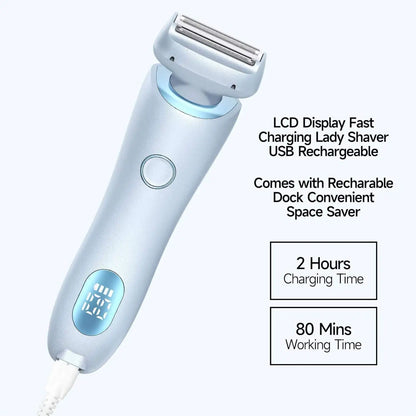 Portable Waterproof 2 In 1 Painless Shaving Knife Lady Private Part Hair Shaver Trimmer Epilator Bikini Trimmer Electric Razors