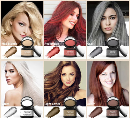 SEVICH Hairline Shadow Powder With Brush Water Sweat Resistant Hair Loss Concealer Bald Spot Concealing Hair Powder Women Men