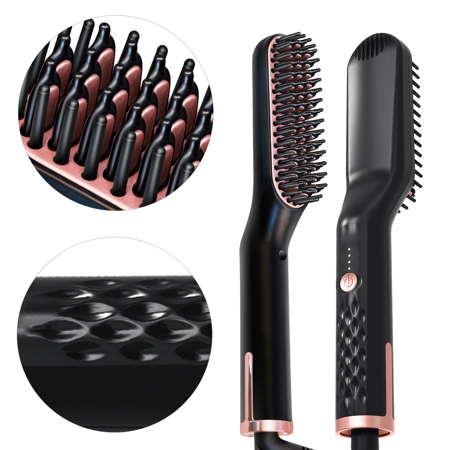 Hot Comb Straightener Heating Comb For Men Beard Electric Negative Ion Hair Straightening Brush Wet Dry Use Quick Hair Styler