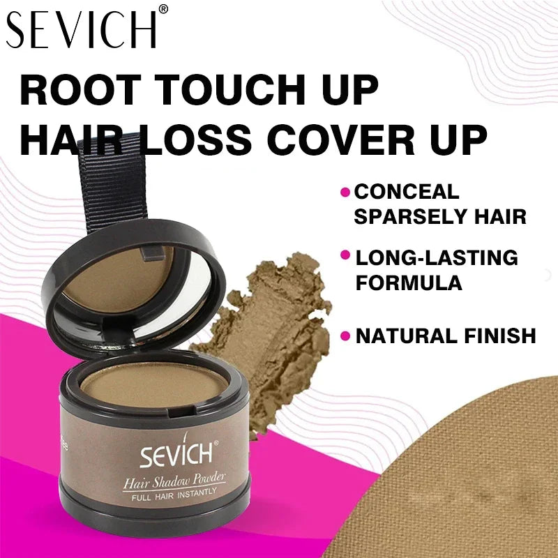 SEVICH Hairline Shadow Powder With Brush Water Sweat Resistant Hair Loss Concealer Bald Spot Concealing Hair Powder Women Men