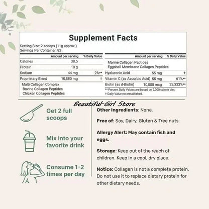 New 453G Multi Collagen Peptide Powder Tightens Skin Antiwrinkle Firmness Elasticity Moisturizes Skin Gifts