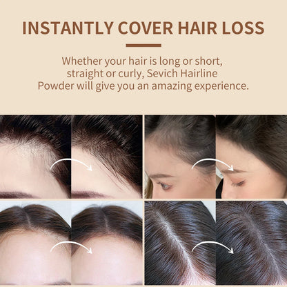SEVICH Hairline Shadow Powder With Brush Water Sweat Resistant Hair Loss Concealer Bald Spot Concealing Hair Powder Women Men