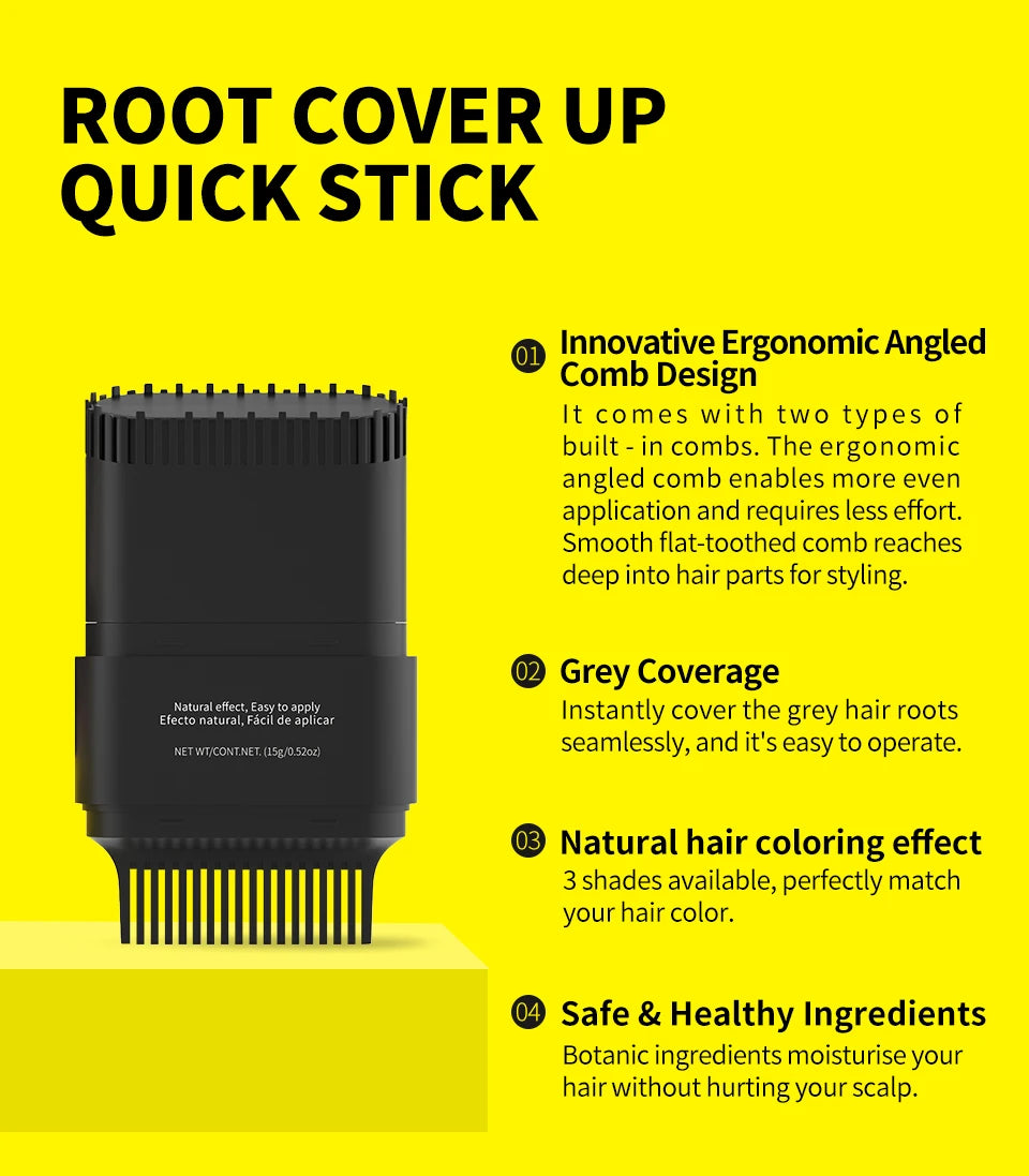 Hair Color Stick For Men & Women Quickly Covers Gray White Hair Concealer Waterproof Hairline Instant Covering Hair Dye Stick