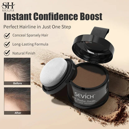 SEVICH Hairline Shadow Powder With Brush Water Sweat Resistant Hair Loss Concealer Bald Spot Concealing Hair Powder Women Men